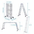 Multipropósito Escalera plegable de aluminio de 12 pasos de posición múltiple